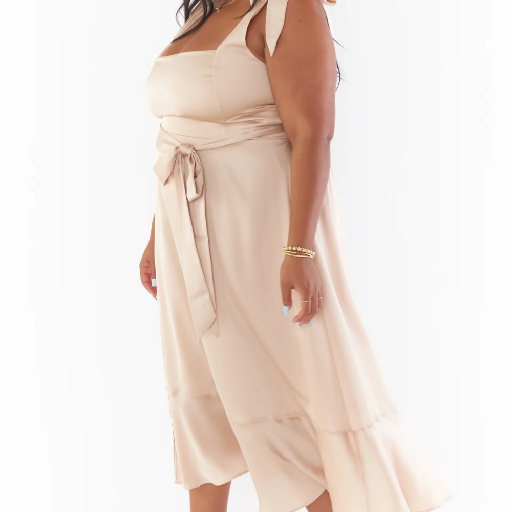 Mumu Weddings Claire Midi Dress - Champagne - M - Dry Cleaned! - Picture 6 of 15